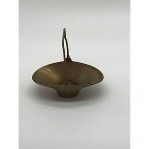 Vintage Very Small Brass Basket w/Handle, Large Dollhouse, Matches